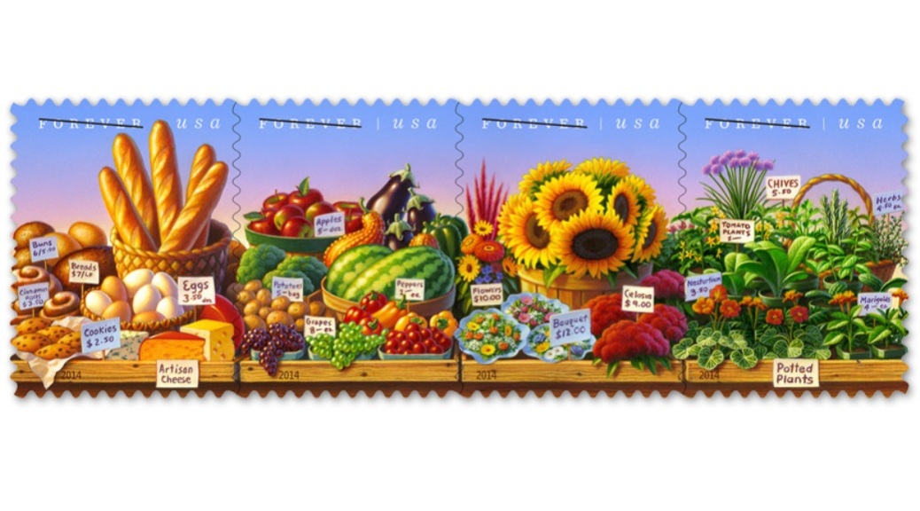 Farmers Market "Forever Stamp" - Image from US Postal Service.