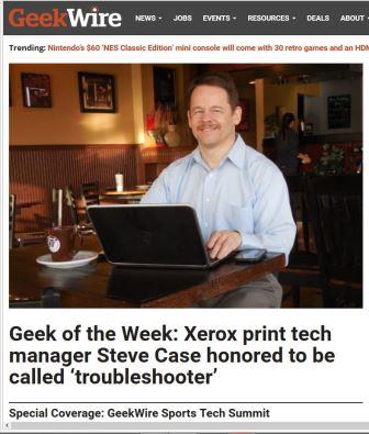 Geek of the Week: Xerox print tech manager Steve Case honored to be called ‘troubleshooter’ - Headline from GeekWire.com
